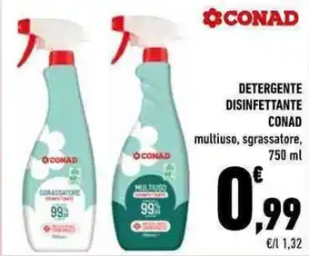 Conad DETERGENTE DISINFETTANTE CONAD multiuso, sgrassatore, 750 ml offerta