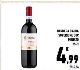 Conad BARBERA D'ALBA SUPERIORE DOC MINIATO 75 cl offerta