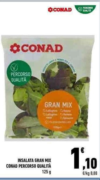 Conad INSALATA GRAN MIX CONAD PERCORSO QUALITÀ 125 g offerta