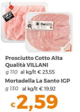 Tocal Prosciutto Cotto Alta Qualità VILLANI g 110 offerta
