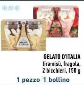 Conad GELATO D'ITALIA tiramisù, fragola, 2 bicchieri, 150 g offerta
