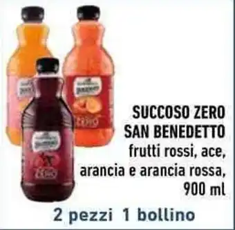 Conad SUCCOSO ZERO SAN BENEDETTO frutti rossi, ace, arancia e arancia rossa, 900 ml 2 pezzi 1 bollino offerta