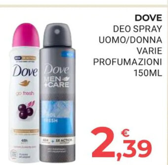 DOVE DEO SPRAY UOMO/DONNA VARIE PROFUMAZIONI 150ML