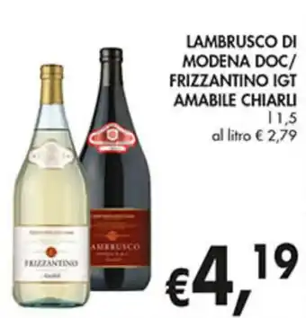 LAMBRUSCO DI MODENA DOC/ FRIZZANTINO IGT AMABILE CHIARLI 1,5 l