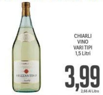Supermercati Piccolo CHIARLI VINO VARI TIPI 1,5 Litri offerta