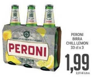 Supermercati Piccolo PERONI BIRRA CHILL LEMON 33 cl x 3 offerta