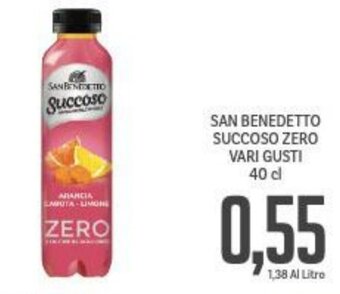 Supermercati Piccolo SAN BENEDETTO SUCCOSO ZERO VARI GUSTI 40 cl offerta