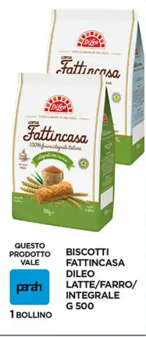 Coal BISCOTTI FATTINCASA DILEO LATTE/FARRO/ INTEGRALE G 500 offerta