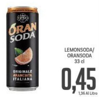 Supermercati Piccolo LEMONSODA/ ORANSODA 33 cl offerta