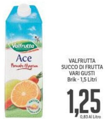 Supermercati Piccolo VALFRUTTA SUCCO DI FRUTTA VARI GUSTI Brik-1,5 Litri offerta