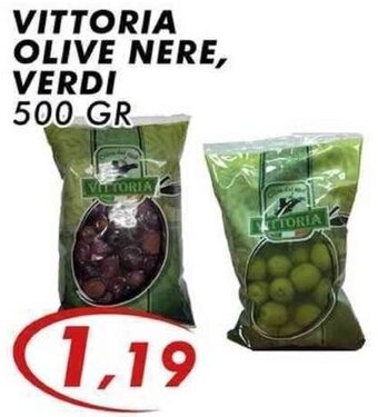 Dolce Sosta Supermercati VITTORIA OLIVE NERE, VERDI 500 GR offerta