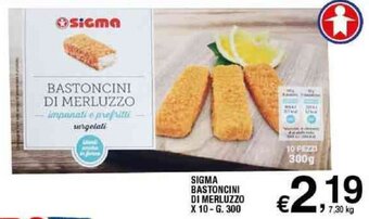 Sigma SIGMA BASTONCINI DI MERLUZZO X 10-G. 300 offerta