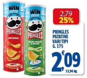 Sigma PRINGLES PATATINE VARI TIPI G. 175 offerta