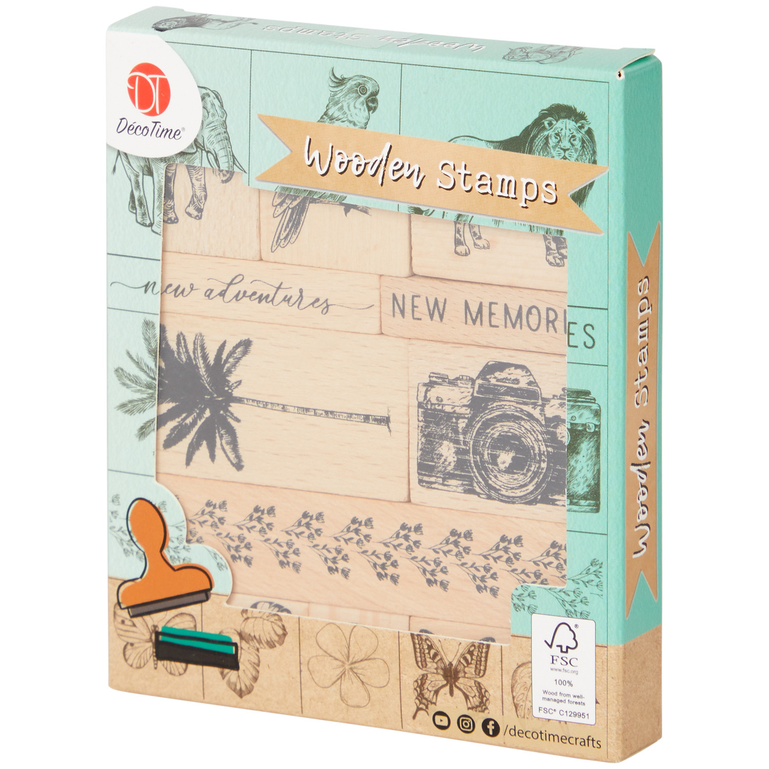 Set 3 Timbri Legno Coccinella, Ape E Farfalla - Per Fai Da Te E Decorazioni - Foto 4