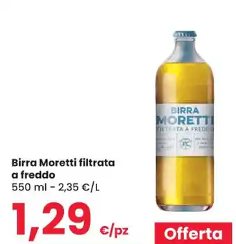 Despar Birra Moretti filtrata a freddo 550 ml offerta