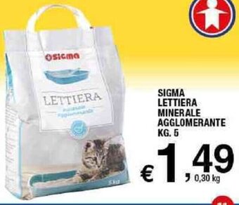 Sigma SIGMA LETTIERA MINERALE AGGLOMERANTE KG. 5 offerta