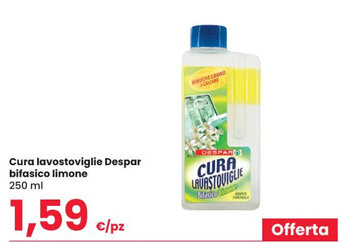 Despar Cura lavostoviglie Despar bifasico limone 250 ml offerta