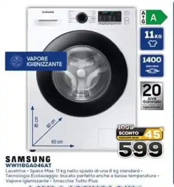 Euronics SAMSUNG LAVATRICE WW11BGA046AT offerta