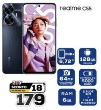 Euronics realme c55 offerta