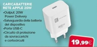 Euronics CELLULARLINE CARICABATTERIE RETE APPLE 20W offerta