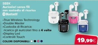 Euronics CELLULARLINE SEEK Auricolari senza fili con custodia di ricarica Bluetooth® offerta