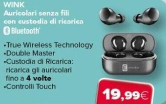 Euronics CELLULARLINE WINK Auricolari senza fili con custodia di ricarica Bluetooth' offerta