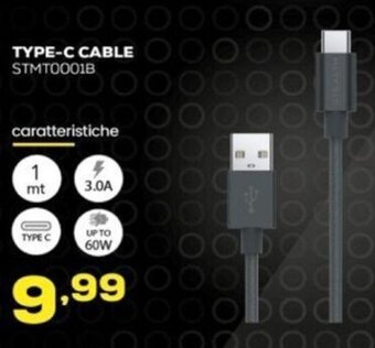 Euronics STEALTH TYPE-C CABLE STMT0001B offerta