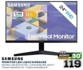 Euronics SAMSUNG MONITOR LED LS24C310EAUXE offerta