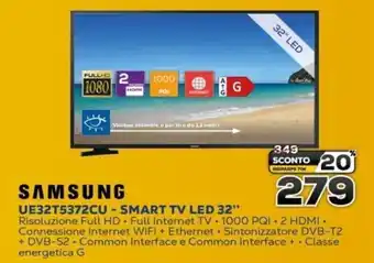 Euronics SAMSUNG UE32T5372CU – SMART TV LED 32” offerta
