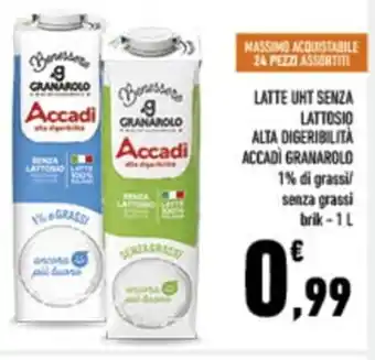 Conad City LATTE UHT SENZA LATTOSIO ALTA DIGERIBILITÀ ACCADÌ GRANAROLO 1 L offerta