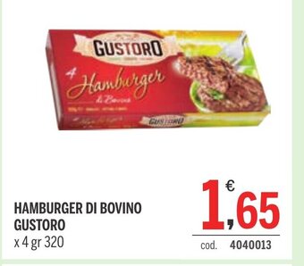 Elefante Cash & Carry HAMBURGER DI BOVINO GUSTORO x 4 gr 320 offerta