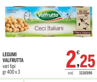 LEGUMI VALFRUTTA vari tipi gr 400 x 3
