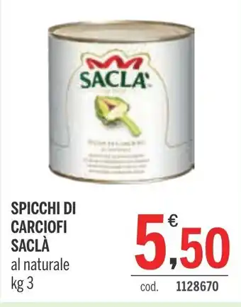 Elefante Cash & Carry SPICCHI DI CARCIOFI SACLÀ 3 kg offerta