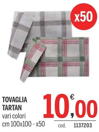 TOVAGLIA TARTAN vari colori cm 100x100 -x50