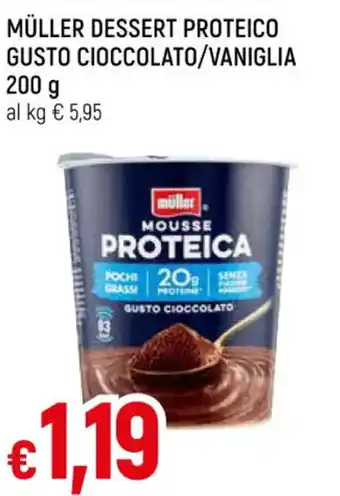 Famila Market MÜLLER DESSERT PROTEICO GUSTO CIOCCOLATO/VANIGLIA 200 g offerta