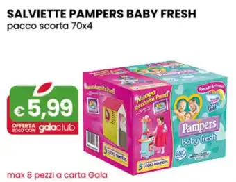 Gala Supermercati SALVIETTE PAMPERS BABY FRESH pacco scorta 70x4 offerta