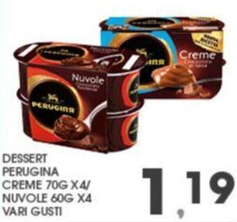 Eurospar DESSERT PERUGINA CREME 70G X4/ NUVOLE 60G X4 VARI GUSTI offerta