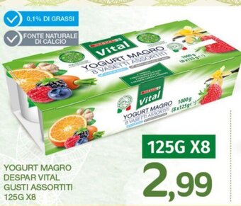 Eurospar YOGURT MAGRO DESPAR VITAL GUSTI ASSORTITI 125G X8 offerta