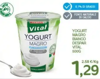 Eurospar YOGURT MAGRO BIANCO DESPAR VITAL 500G offerta