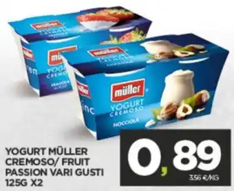 Interspar YOGURT MÜLLER CREMOSO/ FRUIT PASSION VARI GUSTI 125G X2 offerta