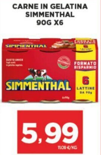 Interspar CARNE IN GELATINA SIMMENTHAL 90G X6 offerta