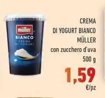 Conad City CREMA DI YOGURT BIANCO MÜLLER con zucchero d'uva 500 g offerta