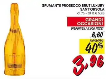 Pam SPUMANTE PROSECCO BRUT LUXURY SANT'ORSOLA cl 75 offerta