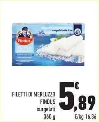 Conad City FILETTI DI MERLUZZO FINDUS surgelati 360 g offerta