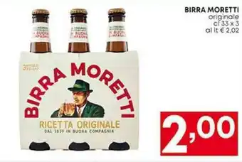 Pam BIRRA MORETTI originale cl 33 x 3 offerta