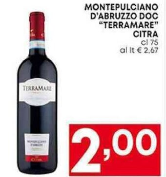 MONTEPULCIANO D'ABRUZZO DOC "TERRAMARE" CITRA cl 75