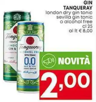 Pam GIN TANQUERAY london dry gin tonic sevilla gin tonic o alcohol free cl 25 offerta