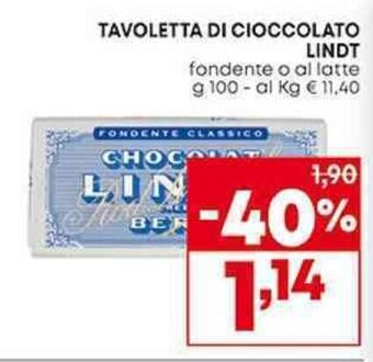 Pam TAVOLETTA DI CIOCCOLATO LINDT fondente o al latte g 100 offerta