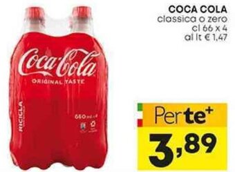 Pam COCA COLA classica o zero cl 66 x 4 offerta