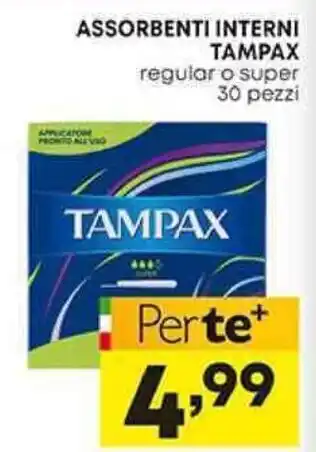 Pam ASSORBENTI INTERNI TAMPAX regular o super 30 pezzi offerta